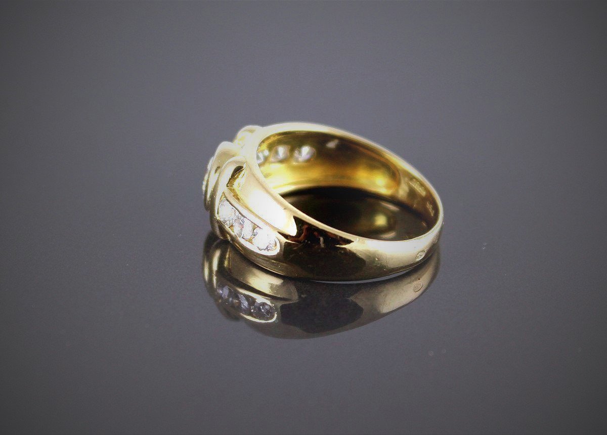 Bague or et diamants  (centre +/-0.55 ct + 0.40 ct entourage )-photo-3