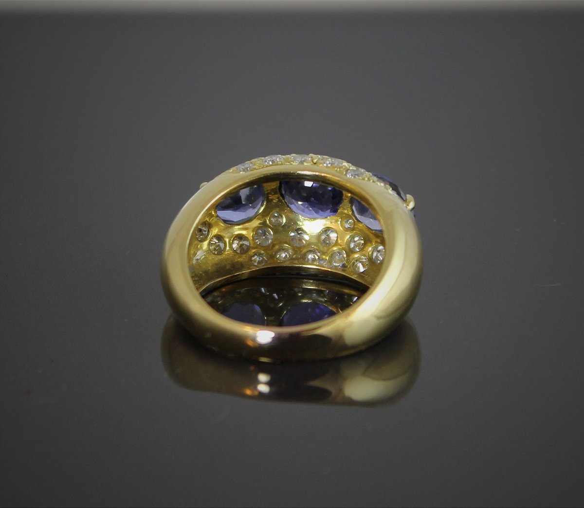 Bague or, saphirs et diamants-photo-4