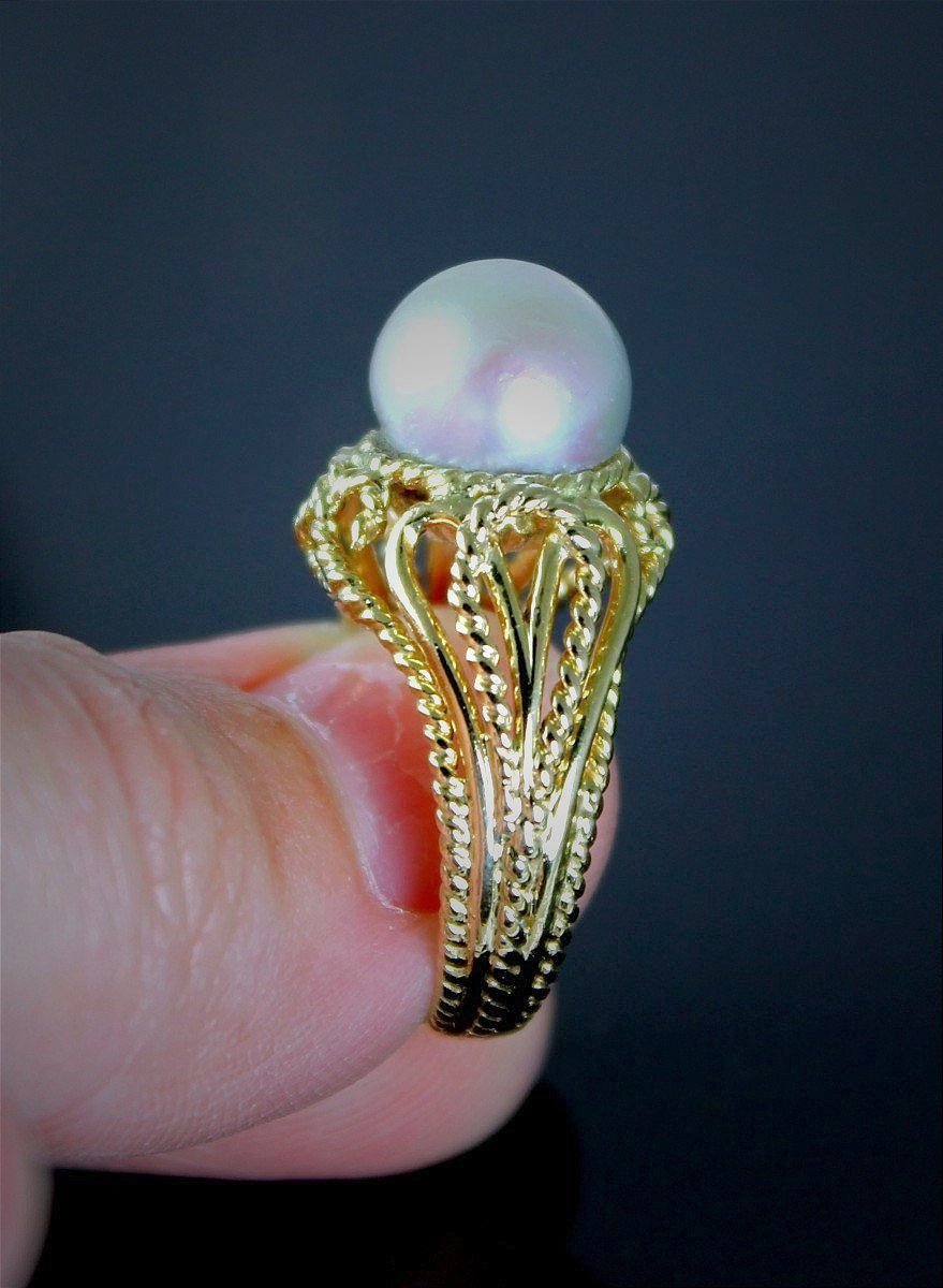 Bague or et perle de culture-photo-3