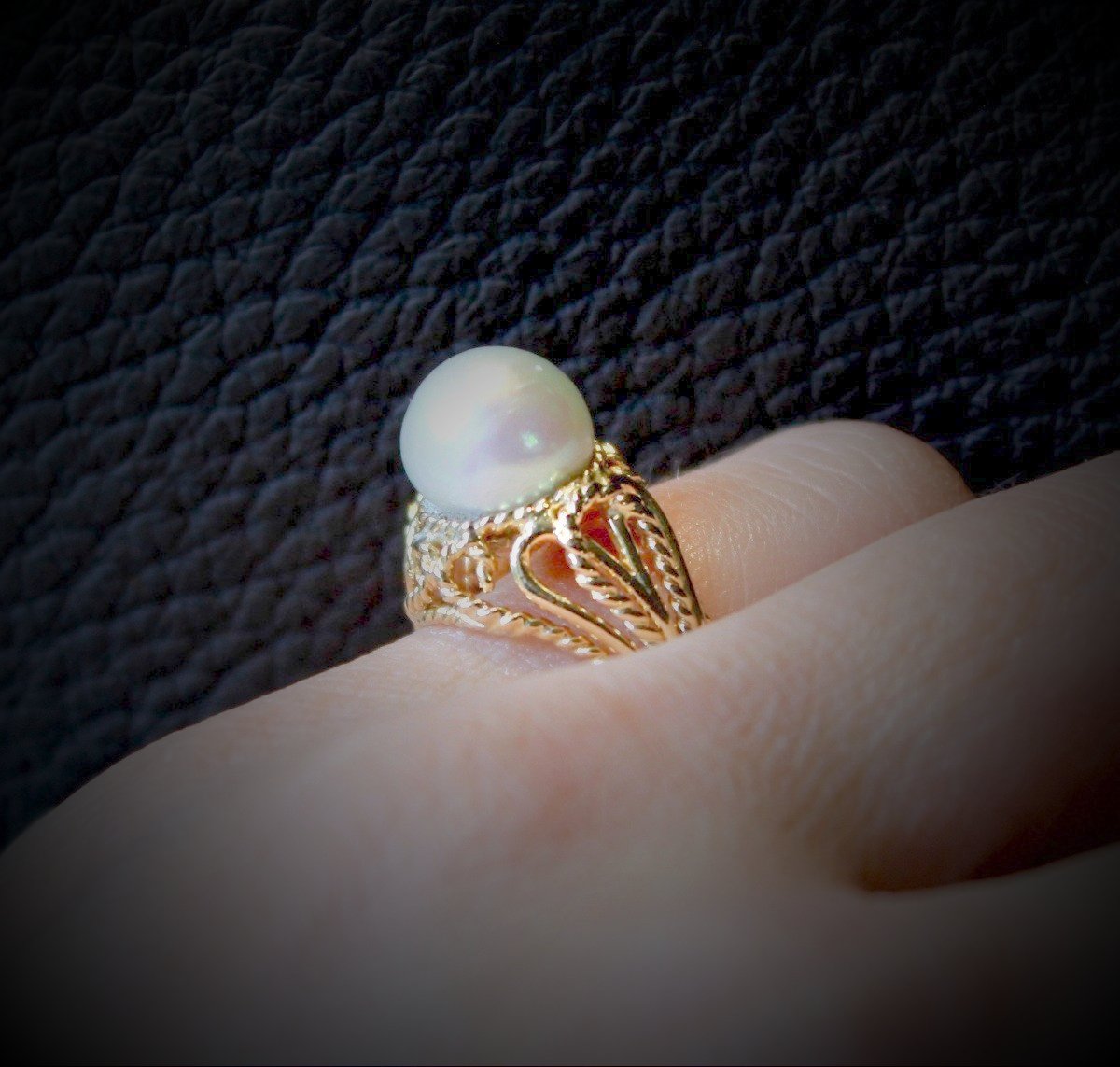 Bague or et perle de culture-photo-4