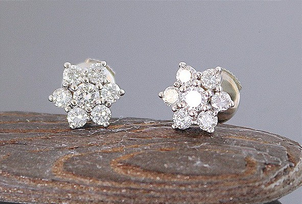 Gold And Diamond Earrings (total +/-0.94 Ct) - Alpa