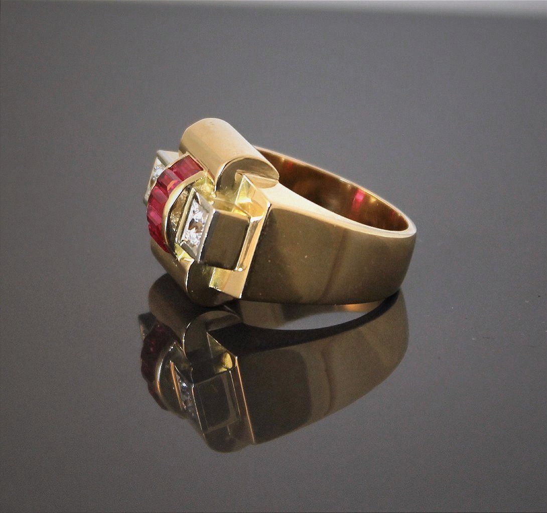 Gold And Platinum Tank Ring - 13.50 G-photo-3