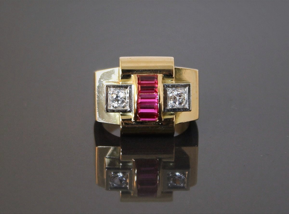 Gold And Platinum Tank Ring - 13.50 G-photo-4