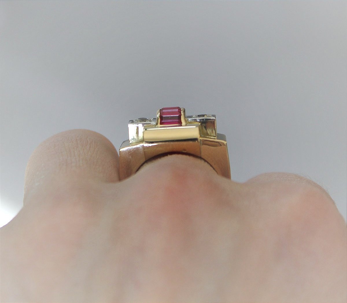 Gold And Platinum Tank Ring - 13.50 G-photo-4