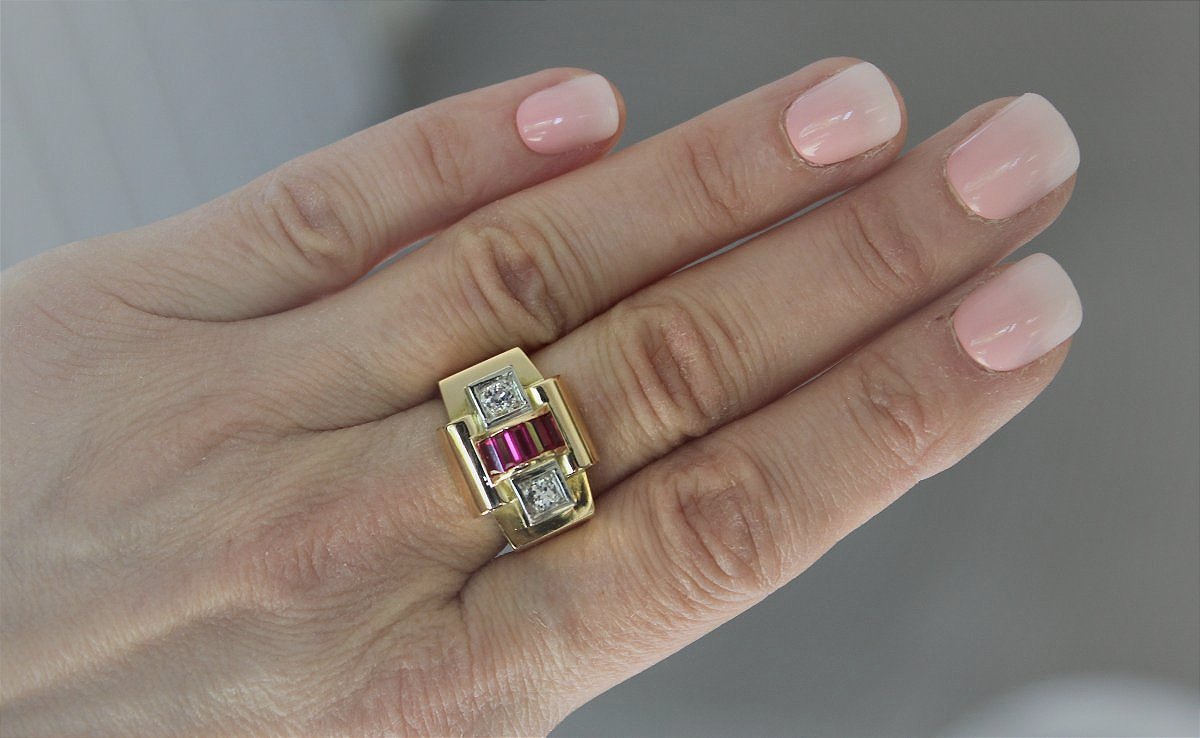 Gold And Platinum Tank Ring - 13.50 G-photo-7