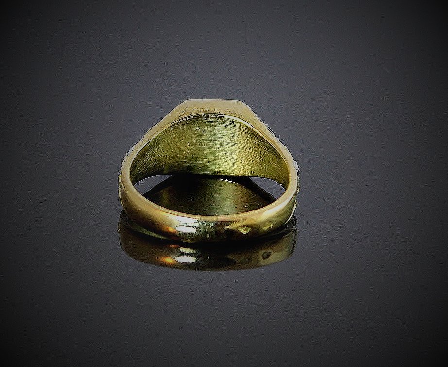 Gold Ring, Art Deco Style Diamonds-photo-2