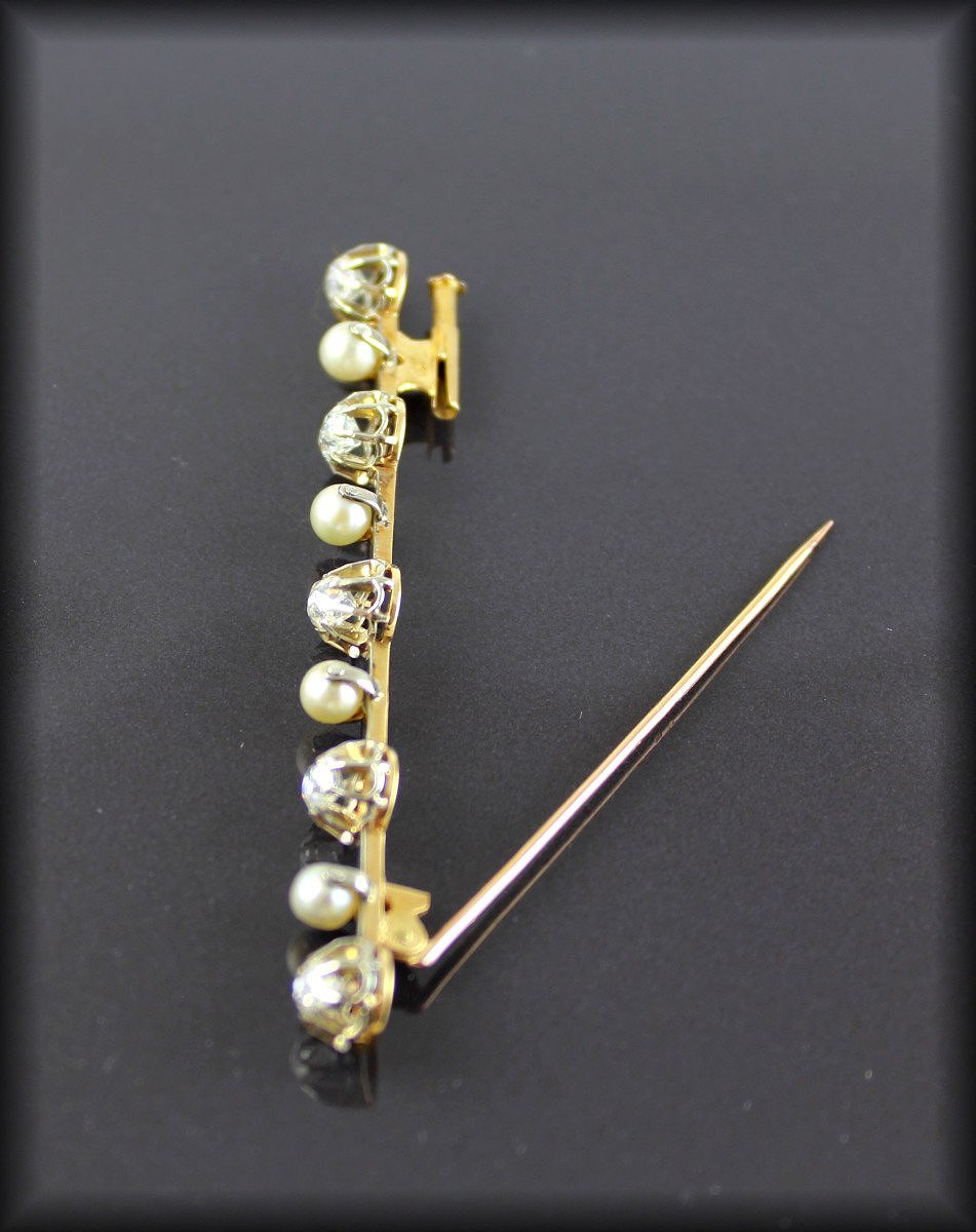 Gold And Diamond Brooch - Early 20th Century-photo-4