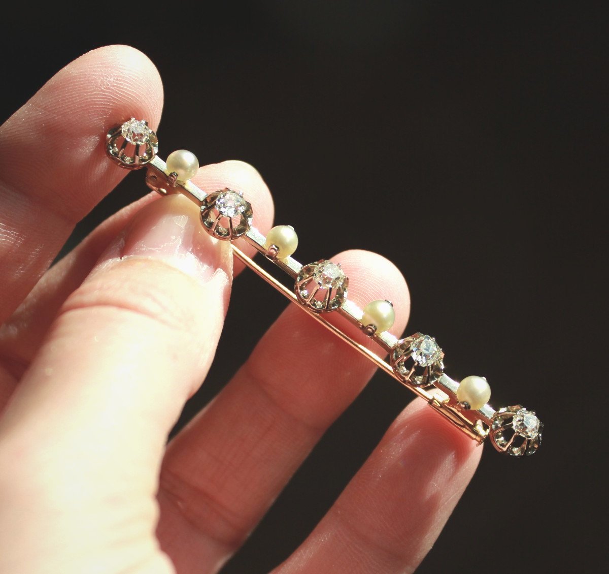 Gold And Diamond Brooch - Early 20th Century-photo-1