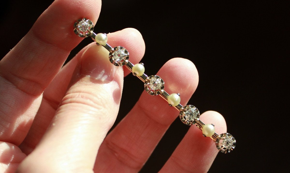 Gold And Diamond Brooch - Early 20th Century-photo-2