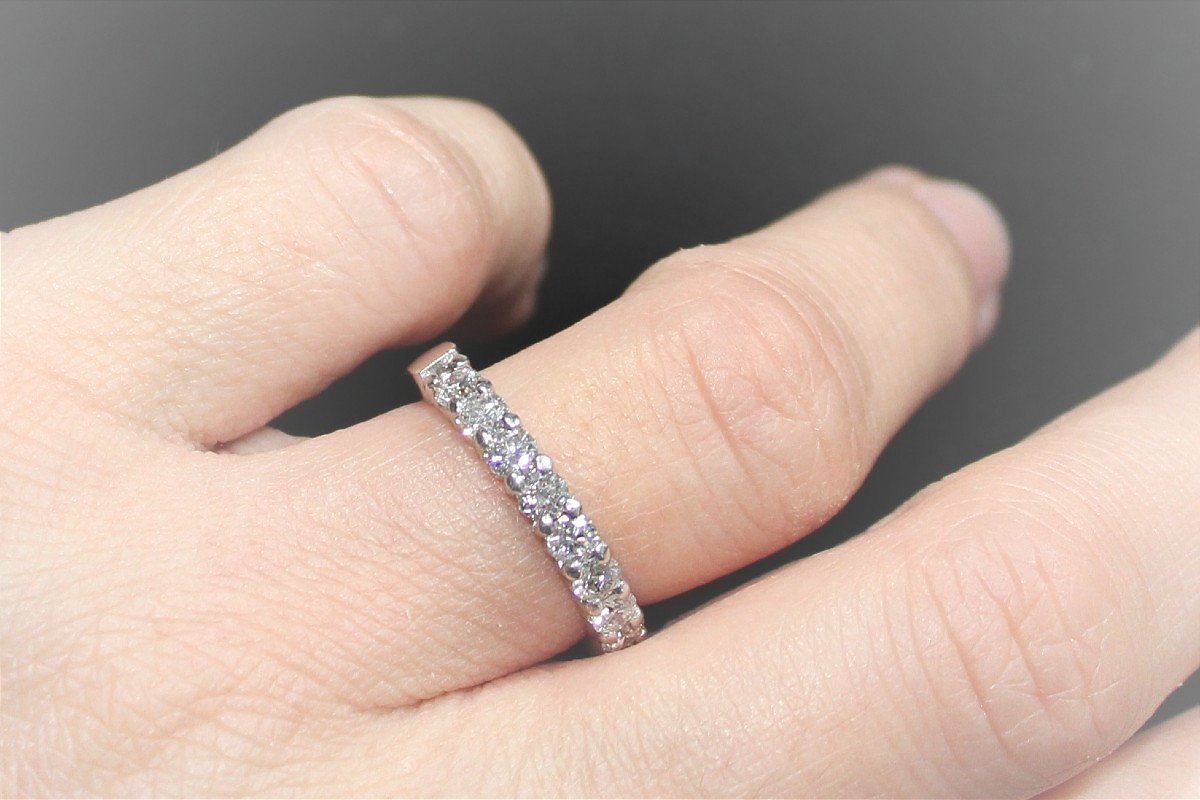 Platinum Wedding Band With Diamonds +/-0.90 Ct-photo-2
