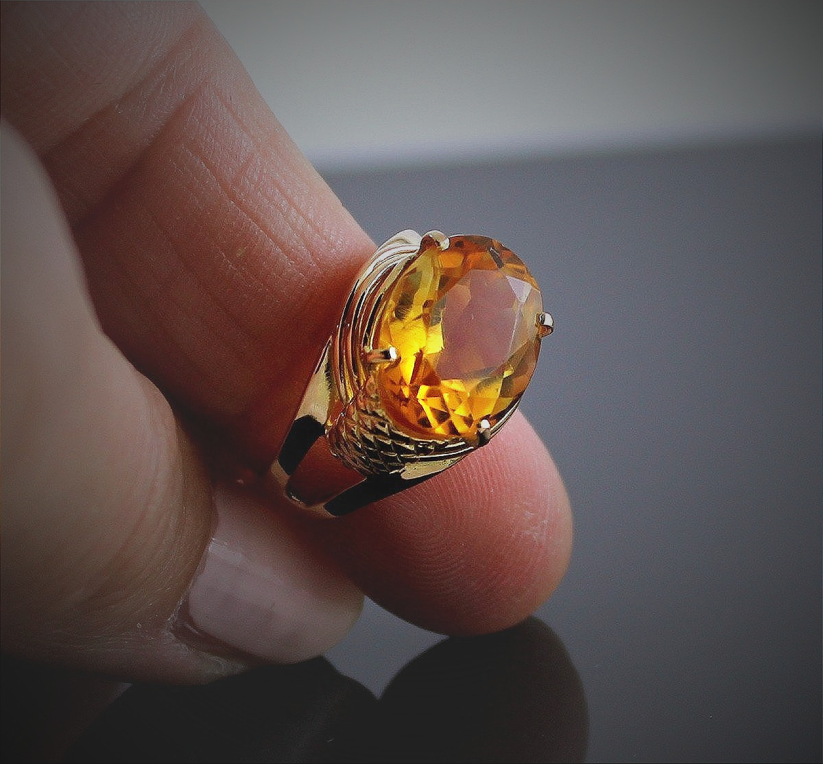 Gold And Citrine Ring