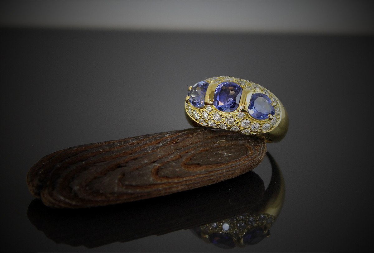 Bague or, saphirs et diamants-photo-5