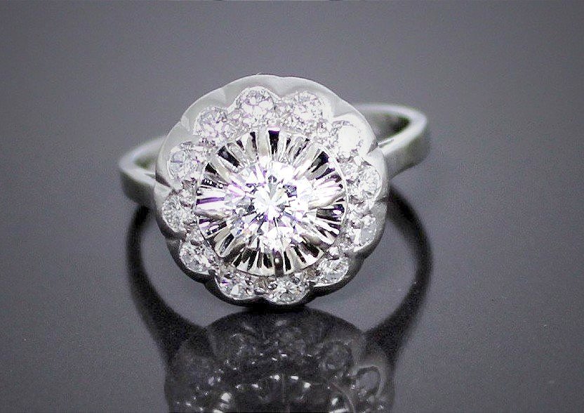 Bague or et diamants +/-0.87 ct total-photo-4