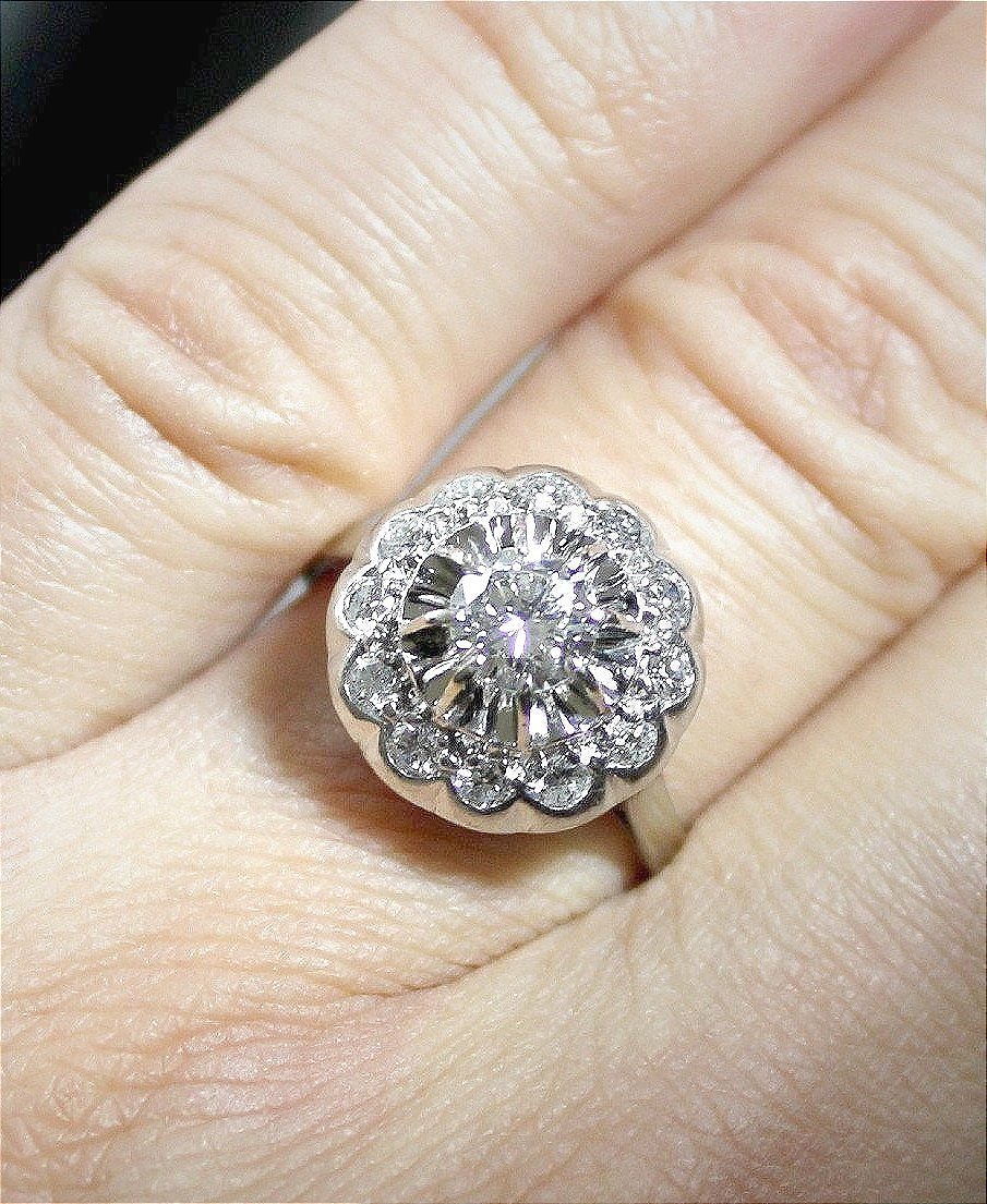 Bague or et diamants +/-0.87 ct total-photo-1