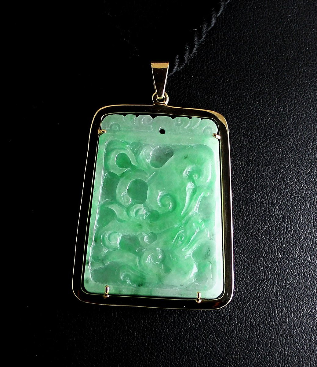 Pendentif or et Jade-photo-4
