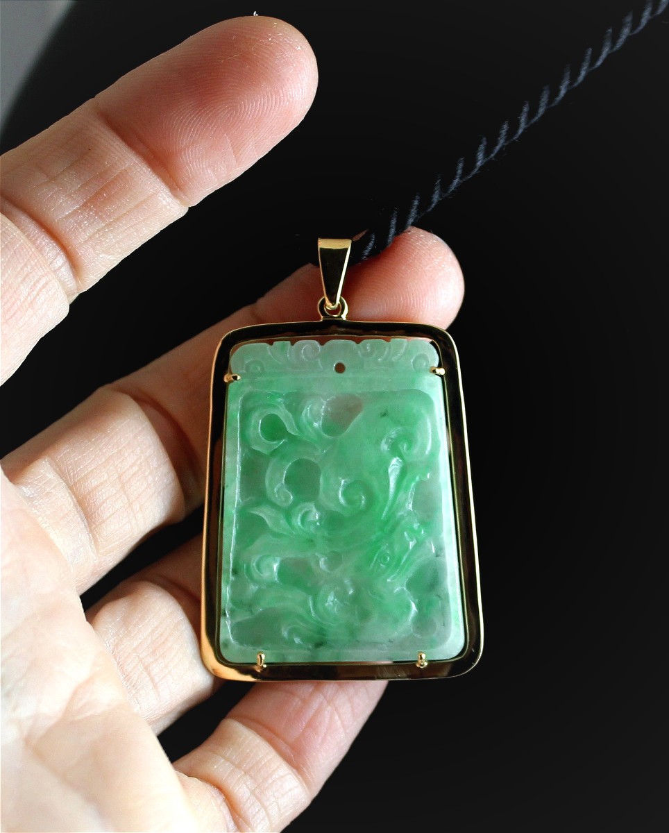 Pendentif or et Jade-photo-2