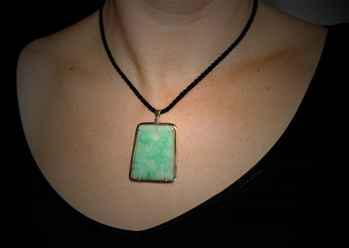Pendentif or et Jade-photo-2