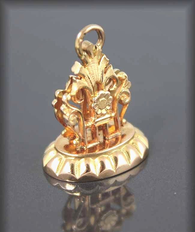 Pendentif - cachet or XIX eme-photo-1