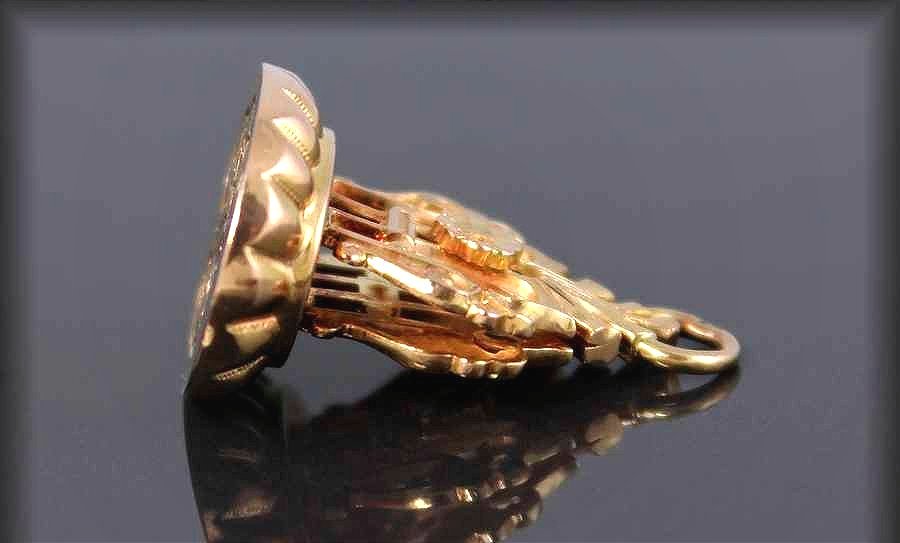 Pendentif - cachet or XIX eme-photo-3