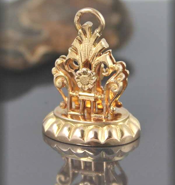 Pendentif - cachet or XIX eme-photo-4