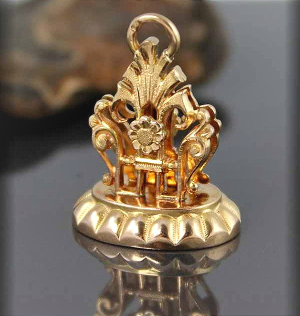 Pendentif - cachet or XIX eme