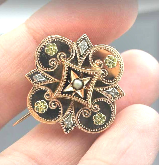 Gold Brooch - Late 19th Century-photo-4
