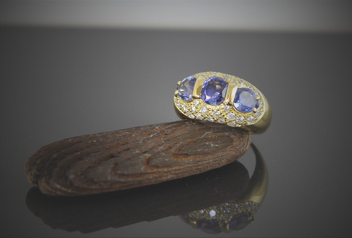 Gold, Sapphire And Diamond Ring-photo-2