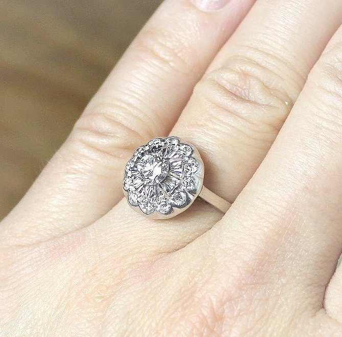 Gold And Diamonds Ring +/-0.87 Ct-photo-2
