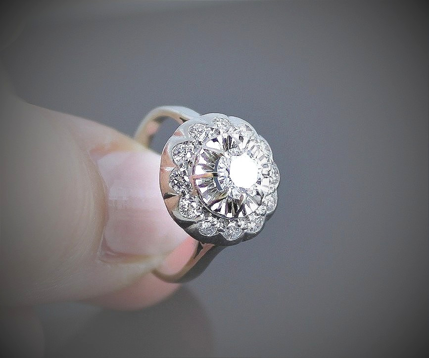 Gold And Diamonds Ring +/-0.87 Ct
