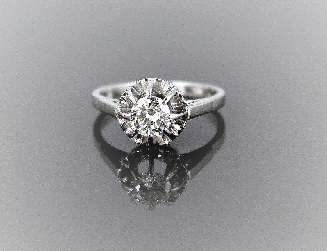 Gold And Platinum Ring - Diamond +/- 0.62 Ct-photo-4