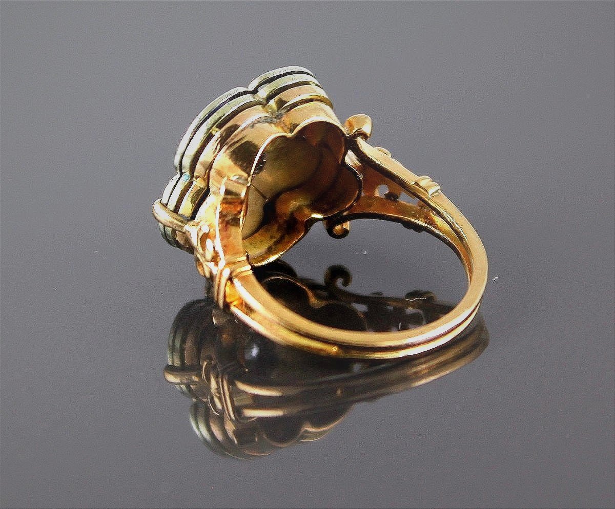Gold, Enamel And Diamond Ring-photo-1