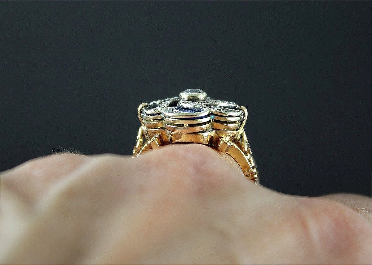Gold, Enamel And Diamond Ring-photo-2