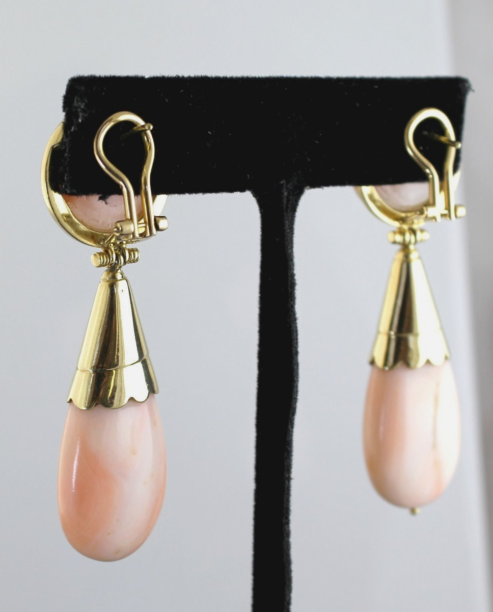 Gold And Coral Earrings-photo-4