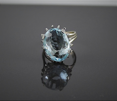 Gold And Aquamarine Ring-photo-2