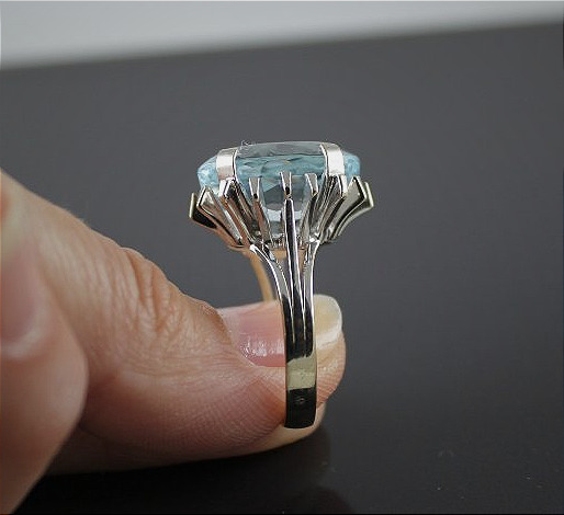 Gold And Aquamarine Ring-photo-2
