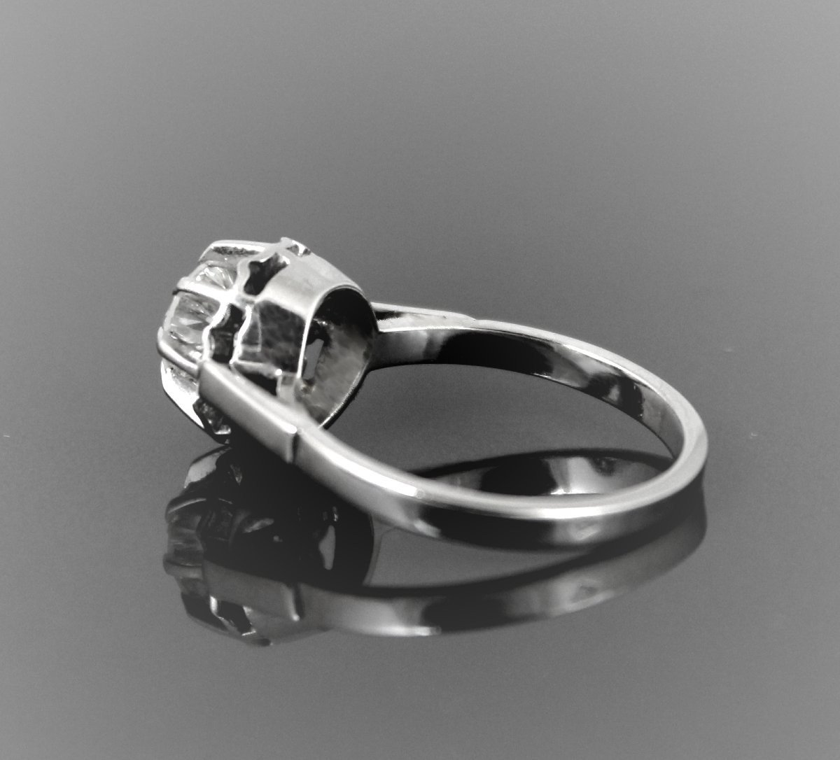 Solitaire or et platine - diamant +/-0.62 ct-photo-3
