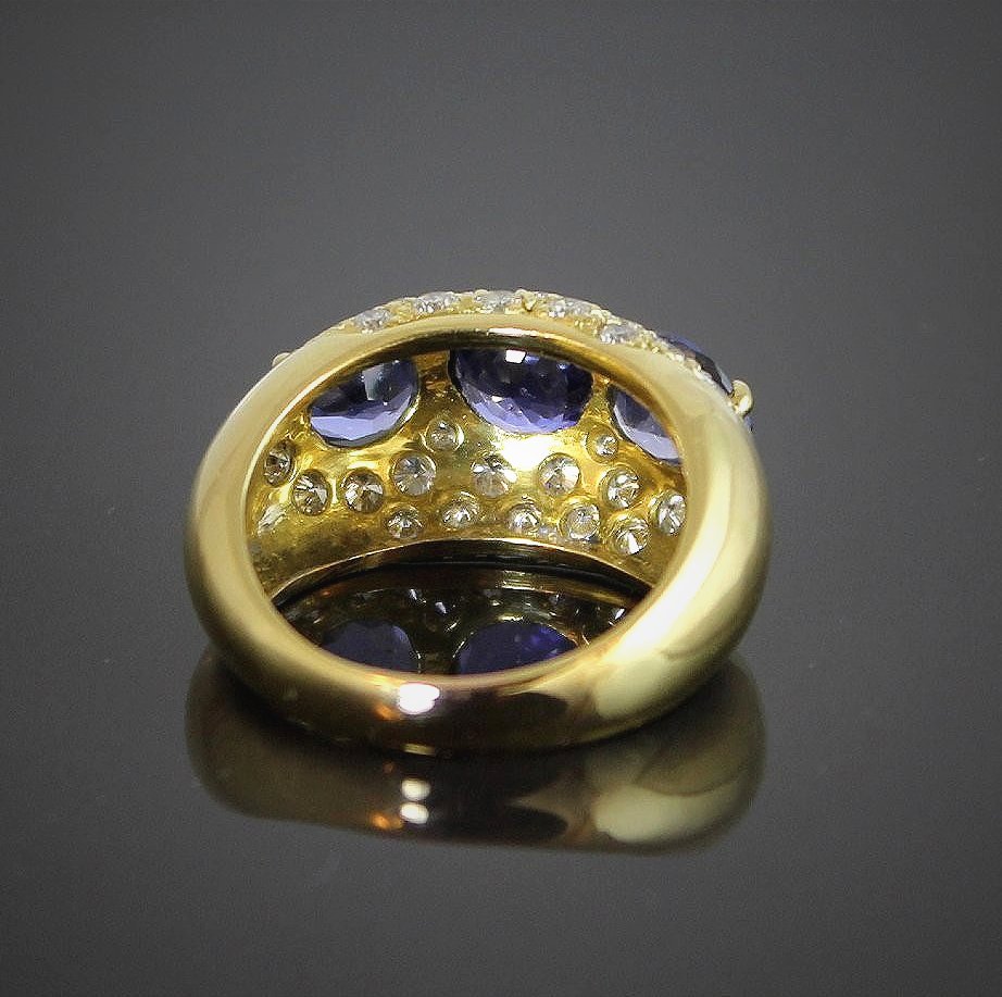 Gold Ring With Sapphires And Diamonds-photo-3