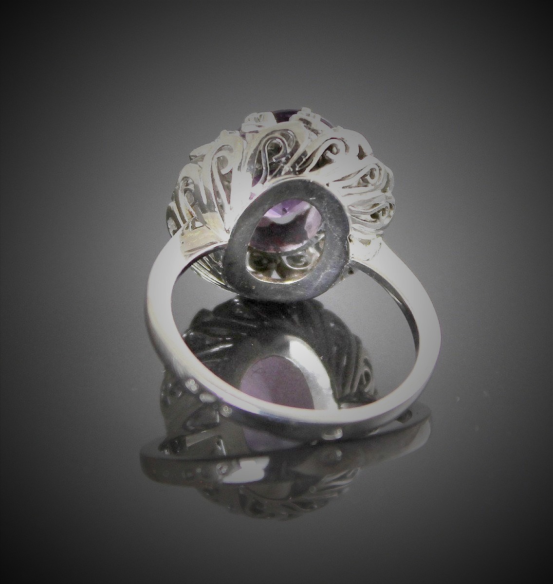 Bague or, Diamants et Améthyste-photo-1