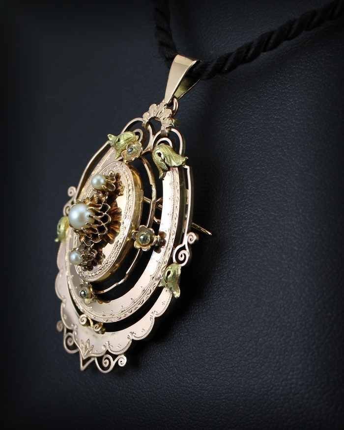 Pendant - Napoleon III Gold Brooch-photo-2