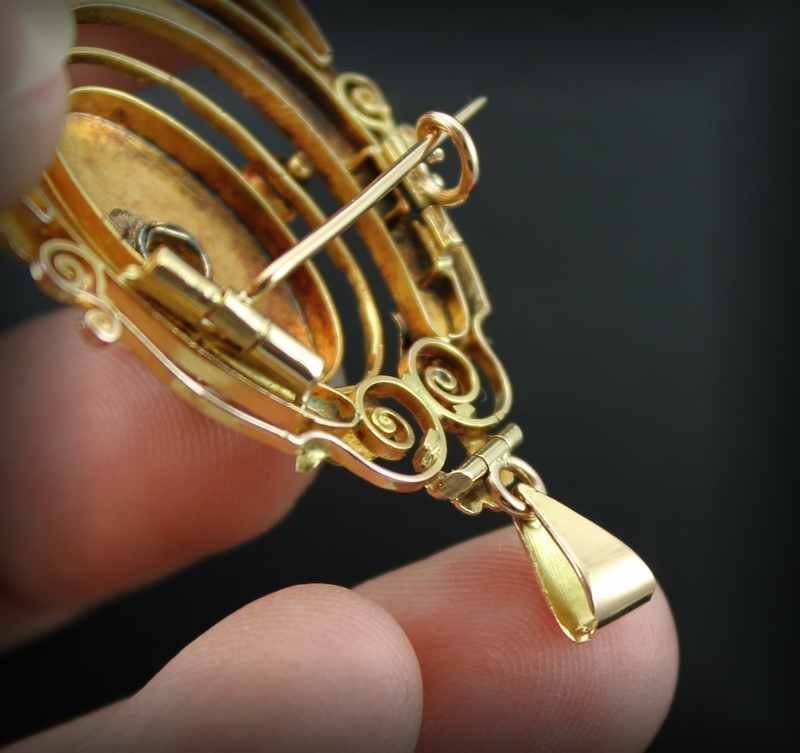 Pendant - Napoleon III Gold Brooch-photo-3