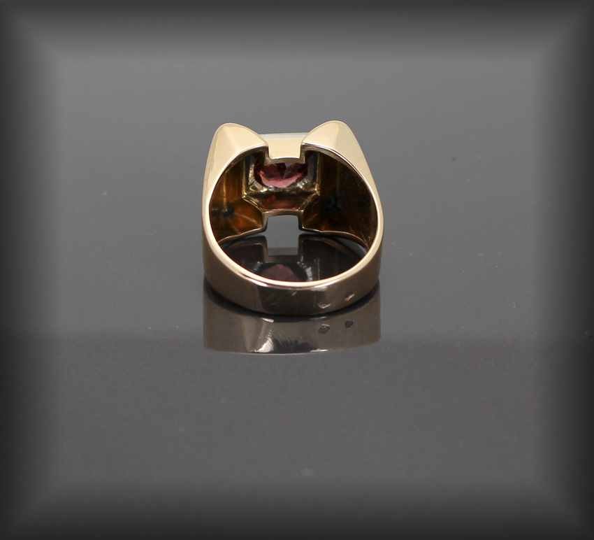Bague Tank Or Et Grenat-photo-1