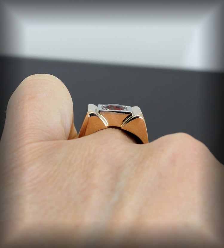 Bague Tank Or Et Grenat-photo-5