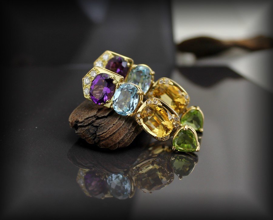 Boucles d'Oreille Or-diamants- Pierres Fines-photo-6