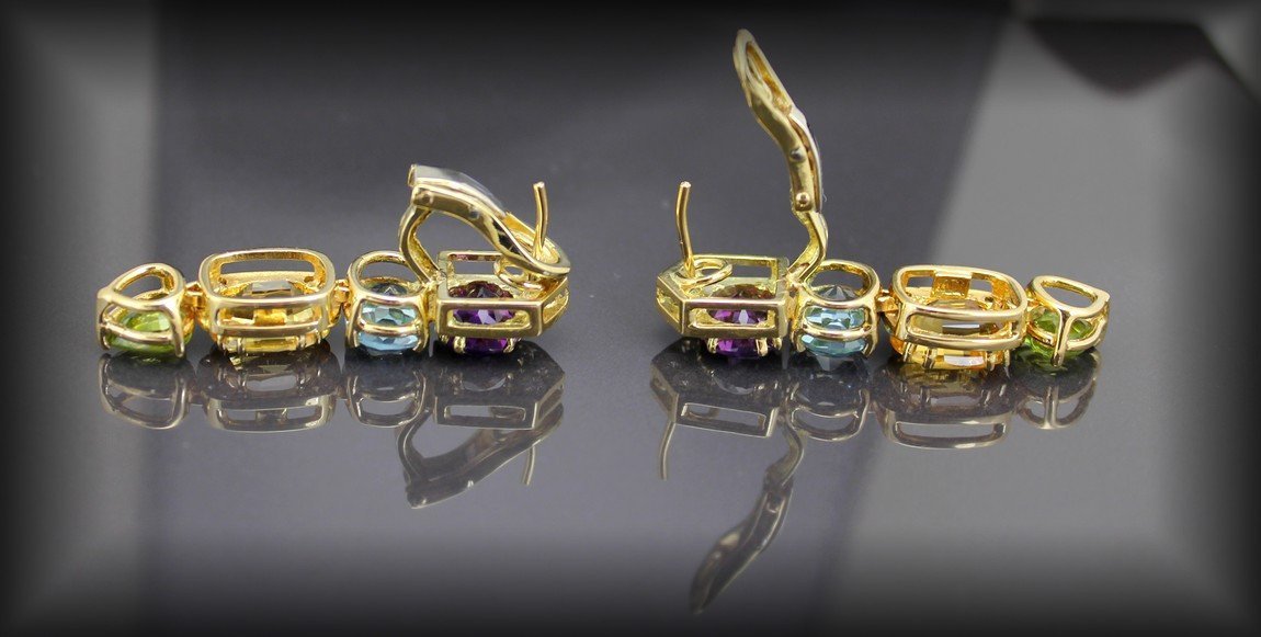 Boucles d'Oreille Or-diamants- Pierres Fines-photo-7
