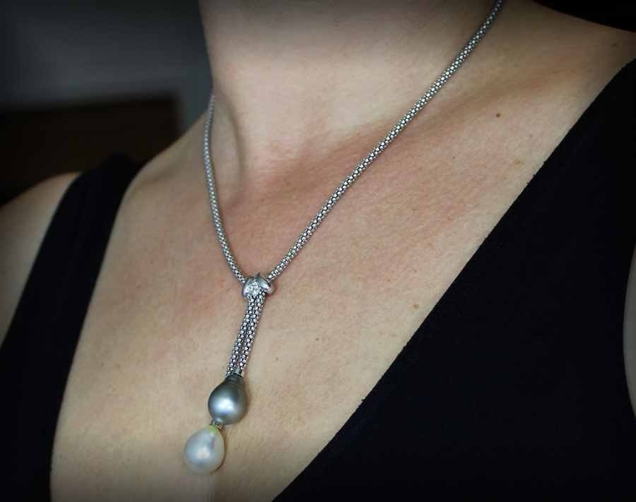 Collier Or -Importante Perle De Tahiti Et Mers Du Sud- (15 mm x12 mm)-photo-3