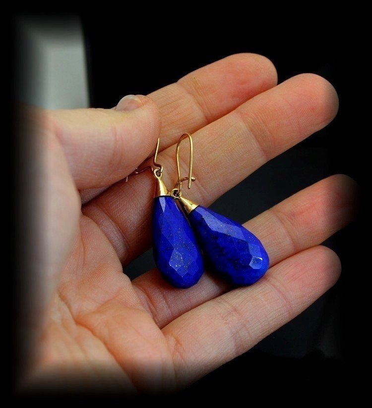 Boucles Lapis Lazuli - Or-photo-2