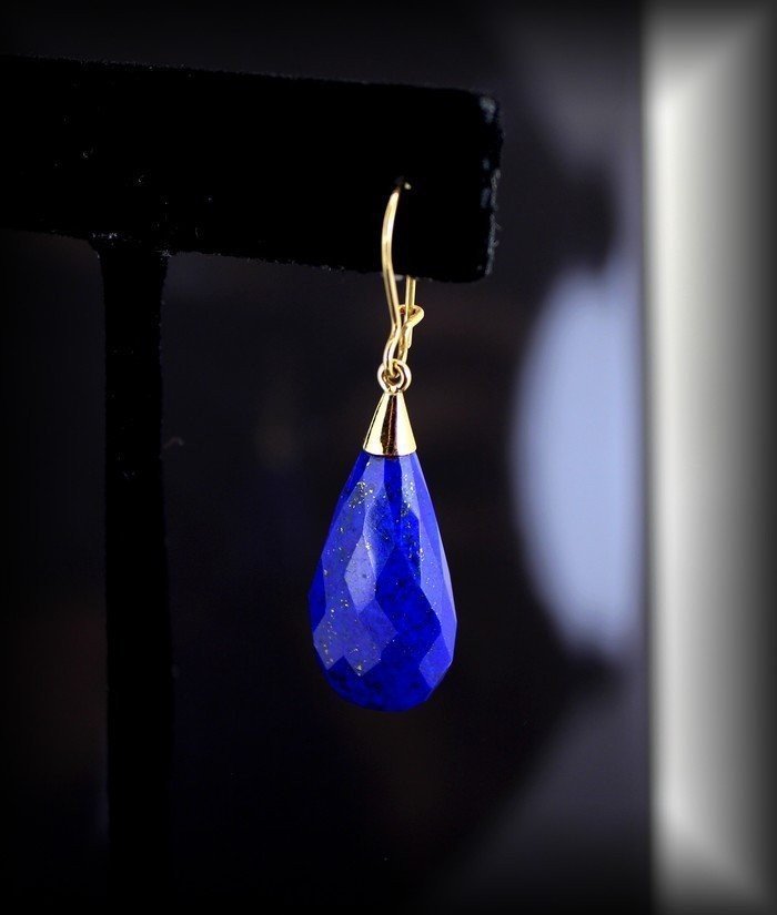 Boucles Lapis Lazuli - Or-photo-4