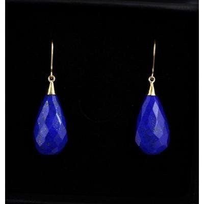 Boucles Lapis Lazuli - Or-photo-4