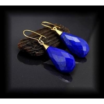 Boucles Lapis Lazuli - Or-photo-5