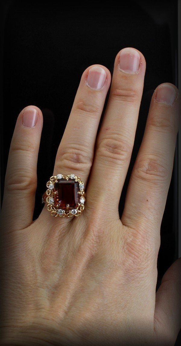 Bague Or -citrine Et Diamants-photo-1